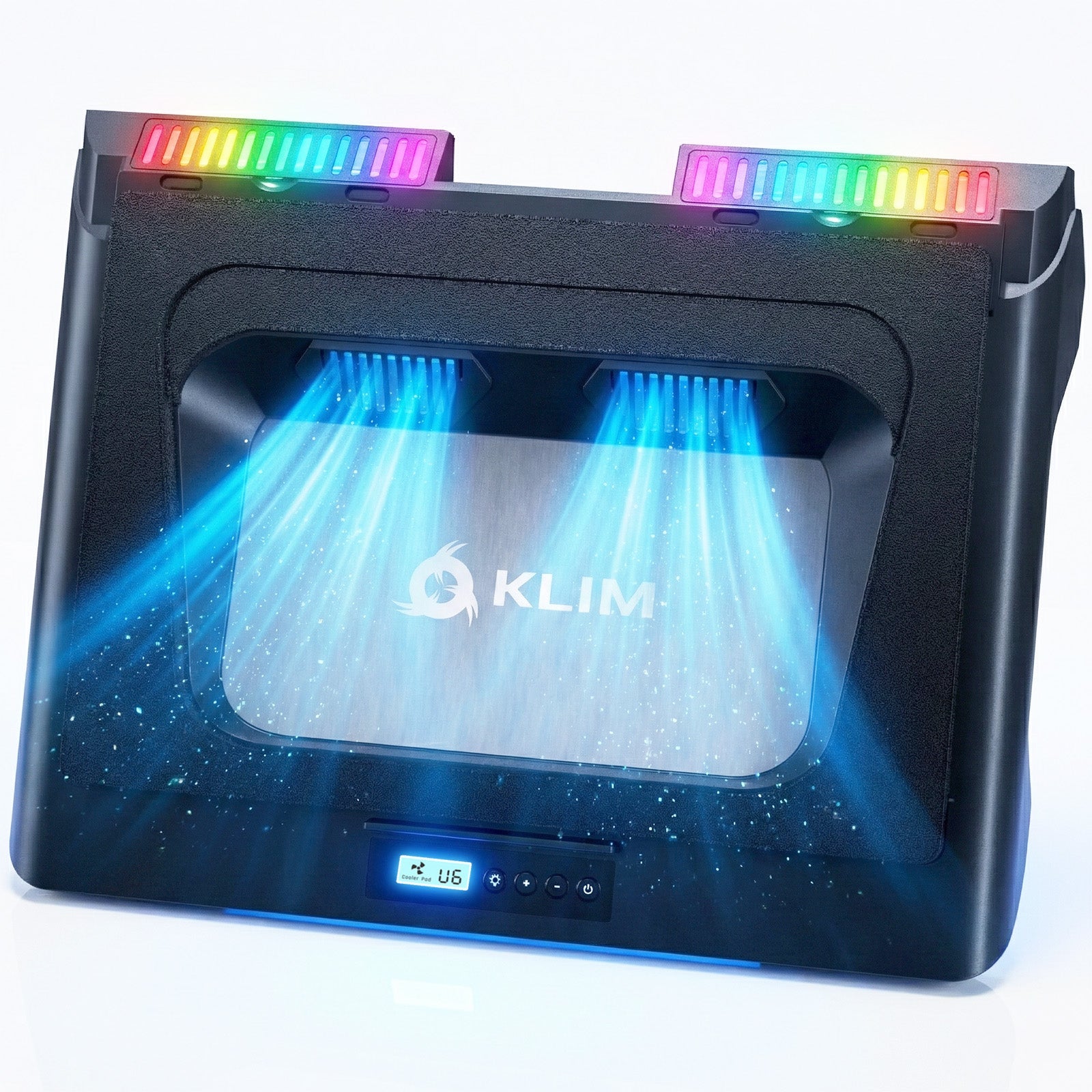 KLIM Mistral Laptop Cooling Pad 2024 - Turbo Fans 4500 RPM Gaming Laptop Cooler For 15.6-17.3 Inch Overheating Protection