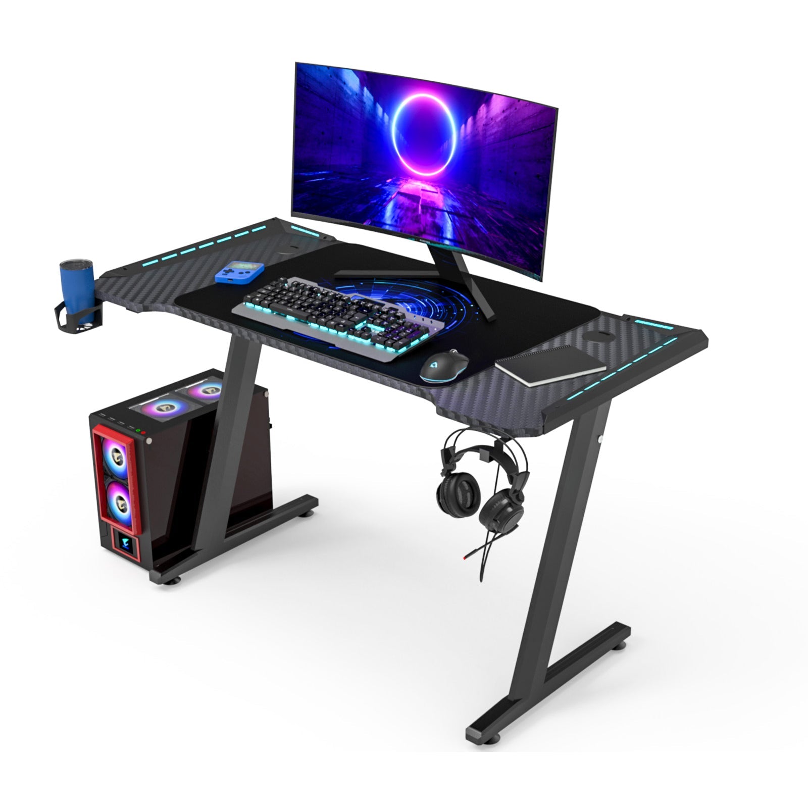 KLIM K140 Gaming Desk - 140 x 60 cm Gaming Table with Cable Management and  Mousepad - Easy to Assemble - Sturdy Metal and Wood Computer Desk Gaming  and Office - 20-YEAR