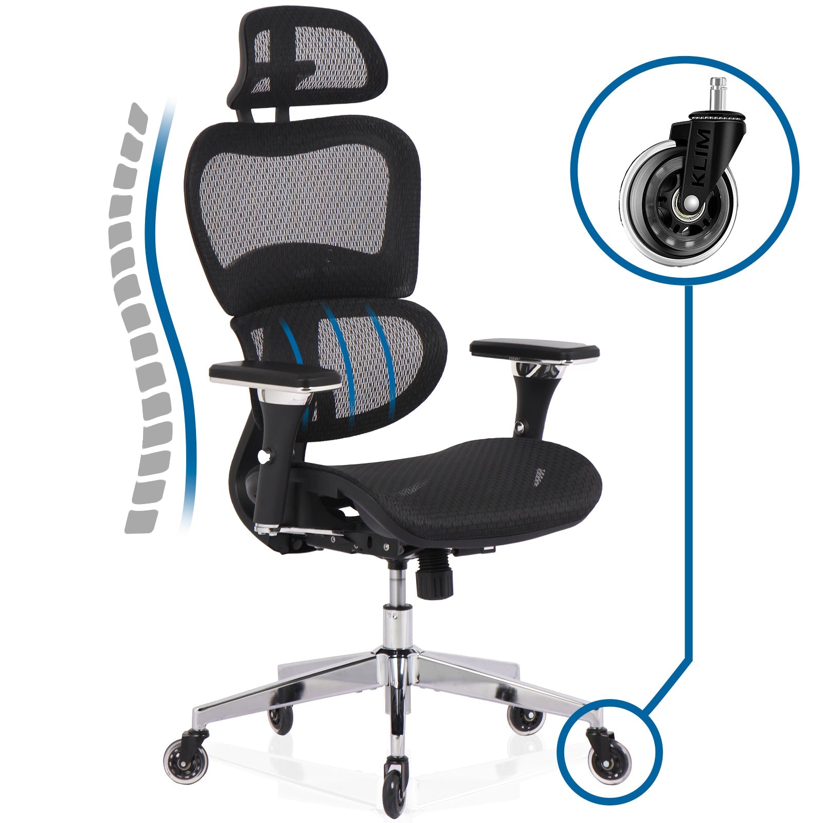 KLIM K400 Office Chair - Ergonomischer Bürostuhl + Weiches