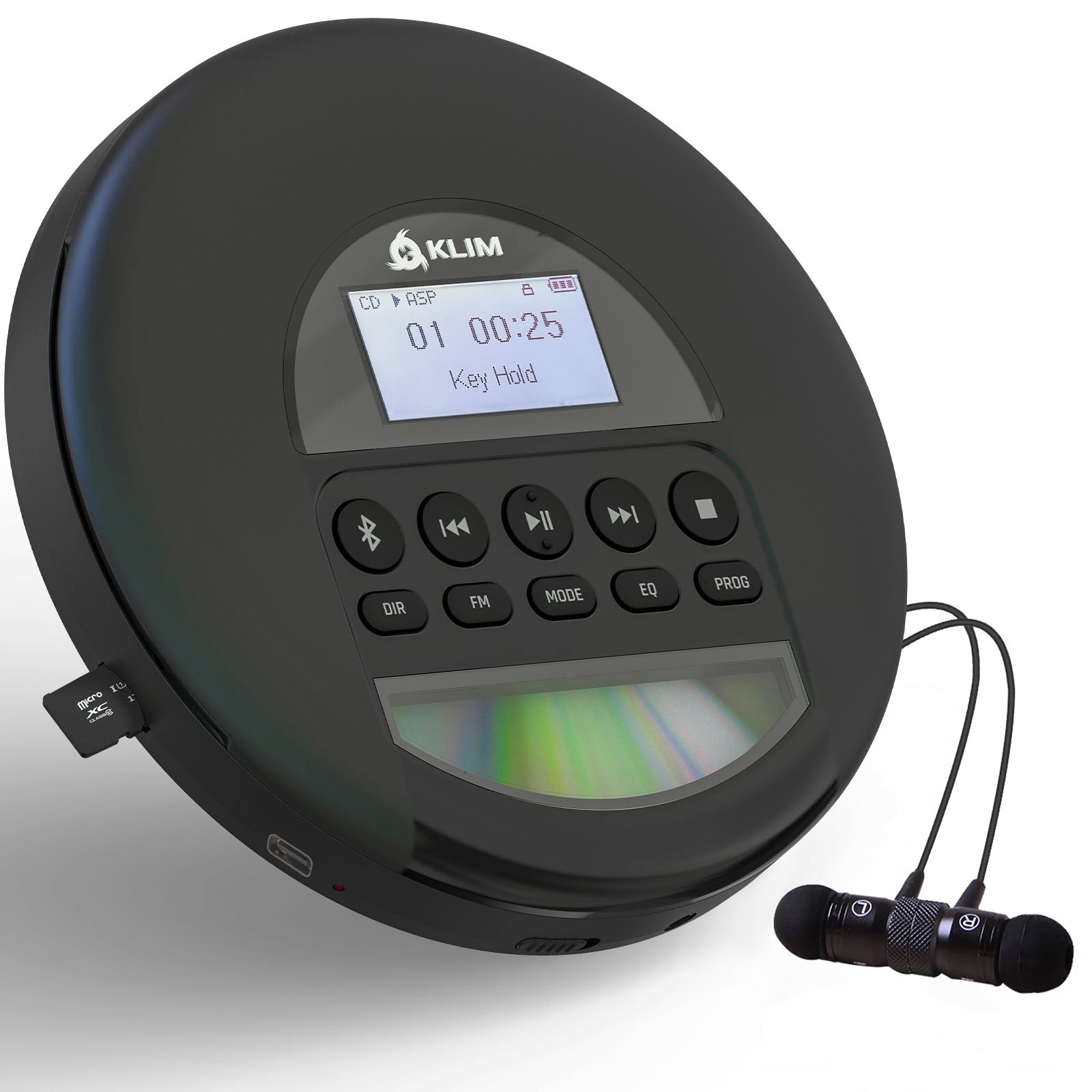 Klim Nomad - New 2023 - Portable CD Player Walkman with Long-Lasting Battery - with Headphones - Radio FM - Compatible MP3 CD PL