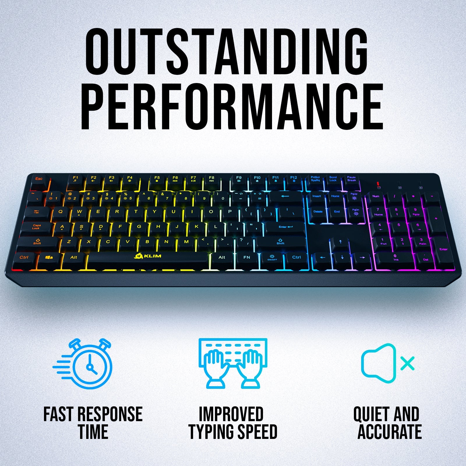 KLIM Chroma Wireless Membrane Keyboard | Silent & Illuminated – KLIM ...