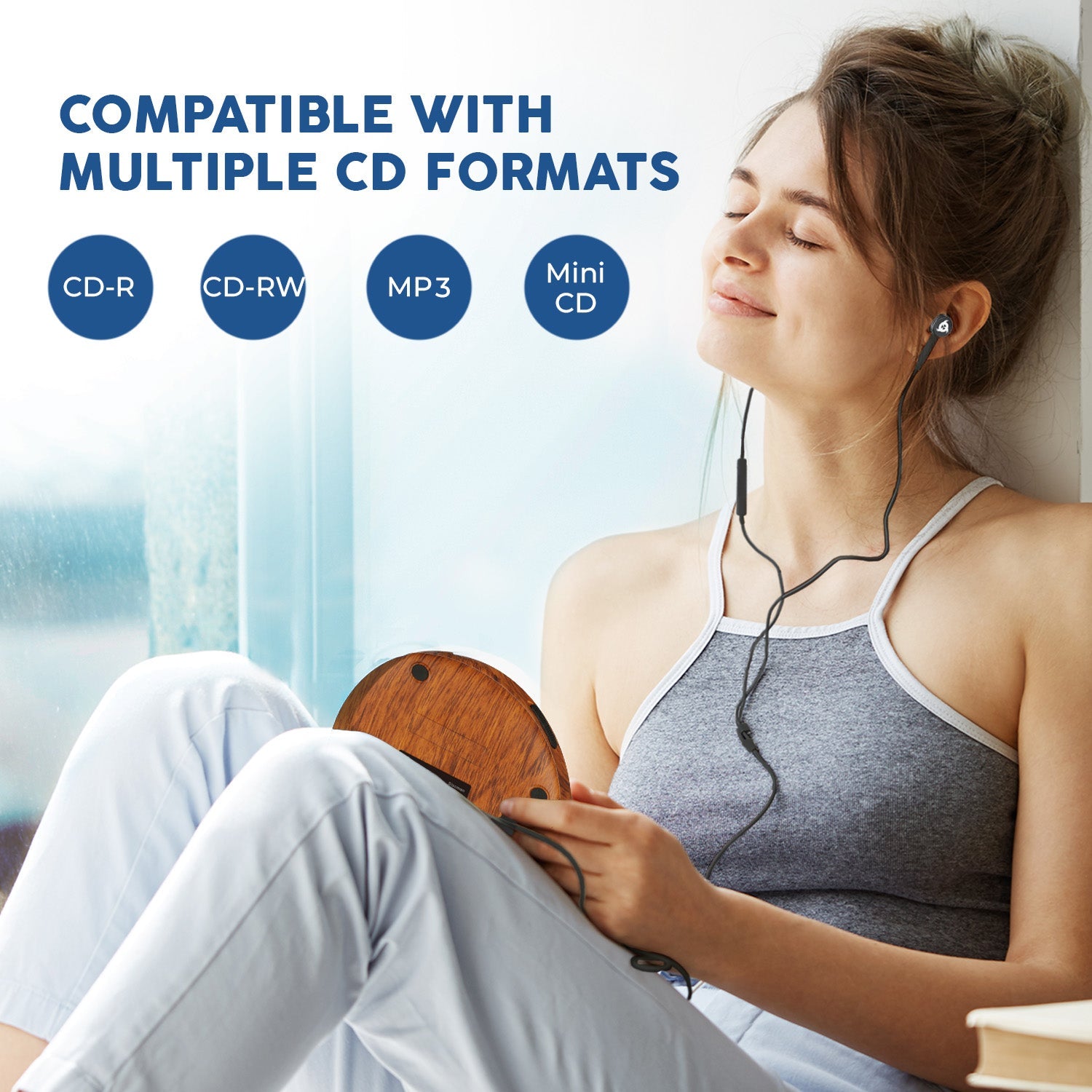 KLIM Discman Lecteur CD Portable avec Batterie Intégrée – KLIM