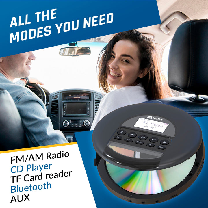 KLIM Nomad Portable CD Player Bluetooth + Headset - KLIM Technologies
