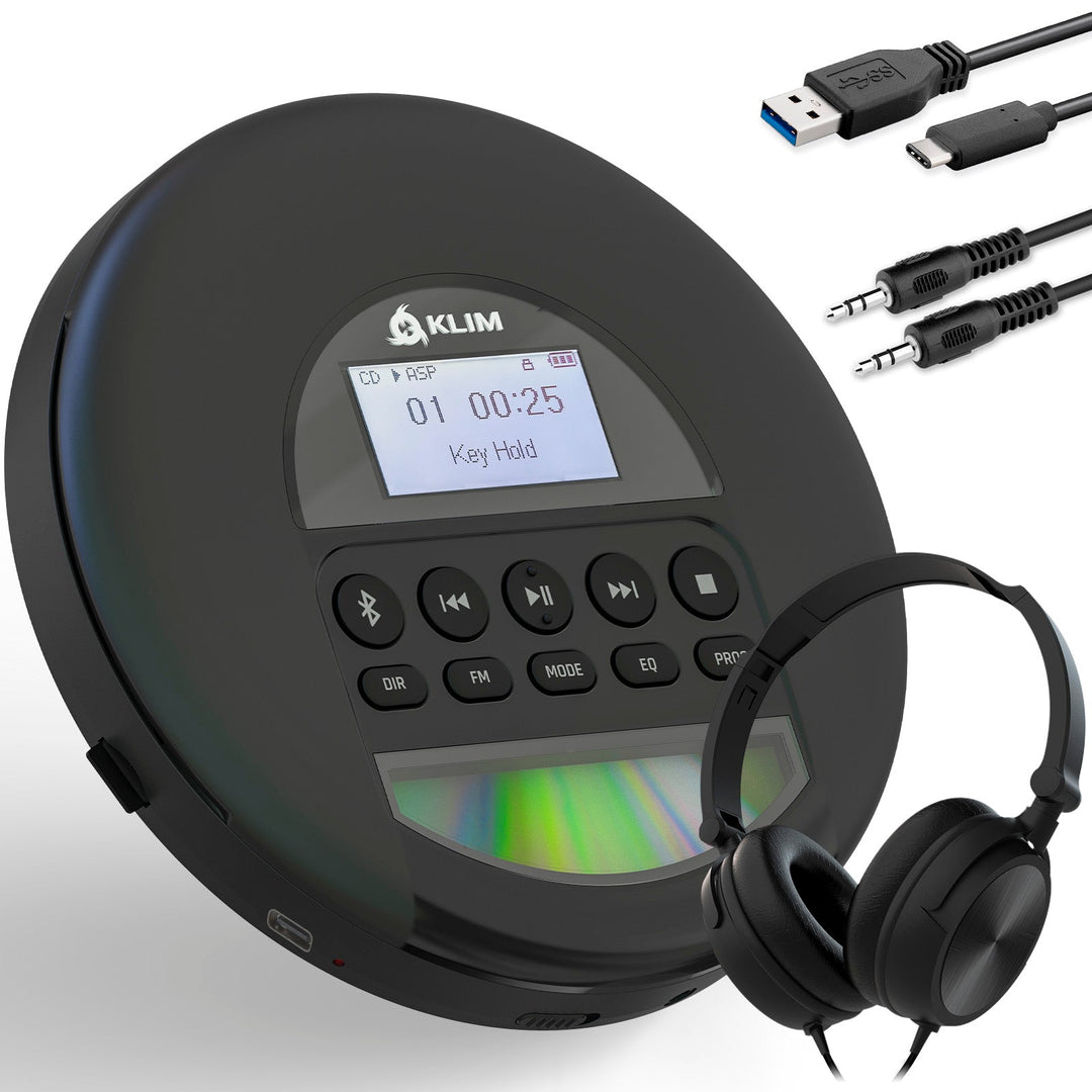 KLIM Nomad Portable CD Player Bluetooth Headset