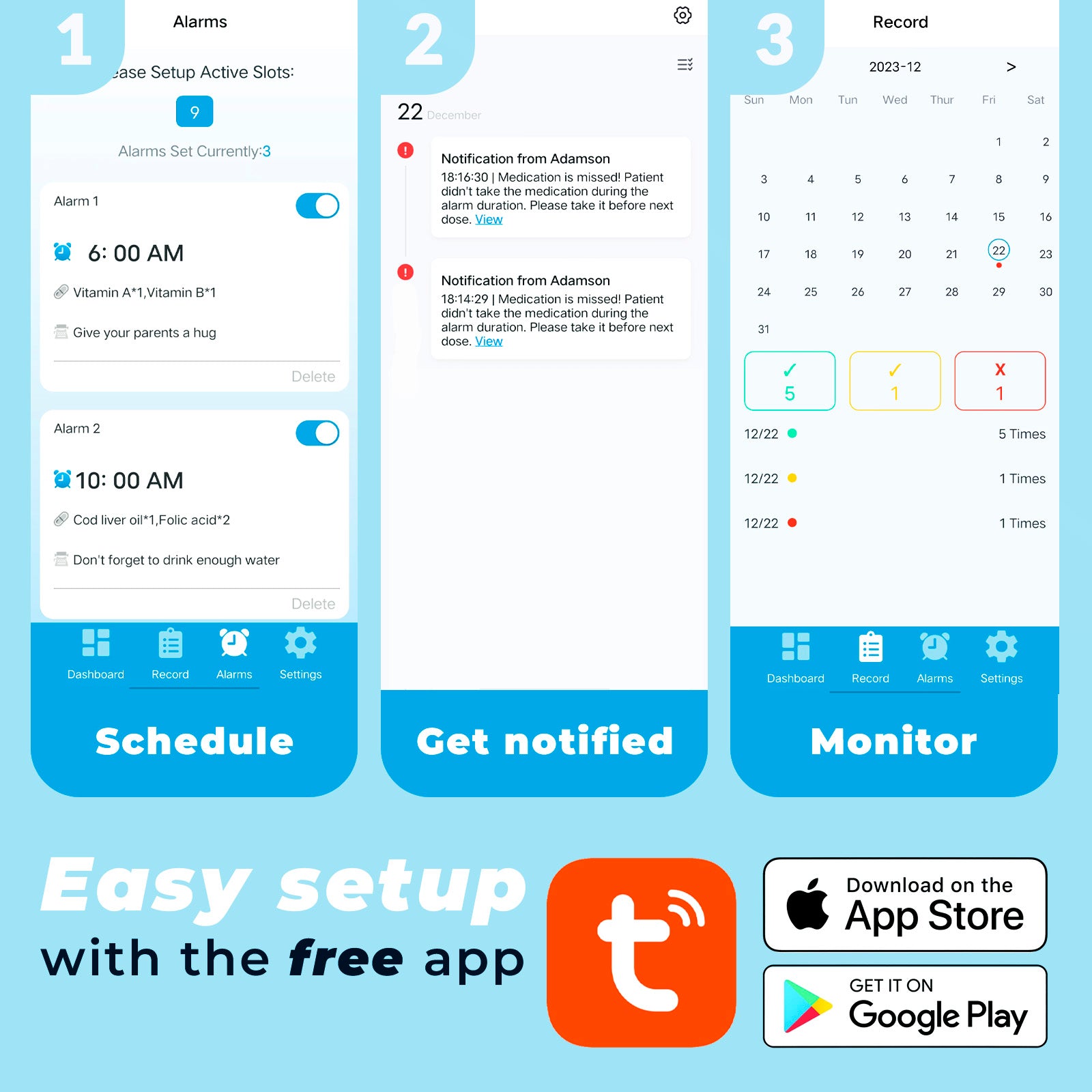 KLIM Smart Pill Dispenser with Alarm - WiFi Monitoring App - 28 - Day Automatic Medicine Dispenser for Elderly & Alzheimer’s Care - Lock Key - New Version - KLIM Technologies