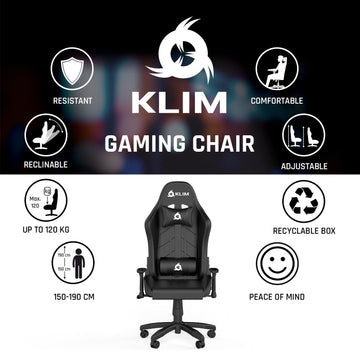 KLIM 1st Gaming Chair  Adjustable and Reclining – KLIM Technologies
