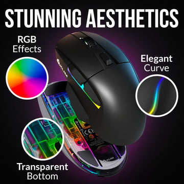  KLIM Blaze Pro Rechargeable Wireless Gaming Mouse with Charging  Dock RGB - New 2023 - High-Precision Sensor and Long-Lasting Battery - Up  to 6000 DPI - Great PC Gaming Mouse Wireless : Video Games