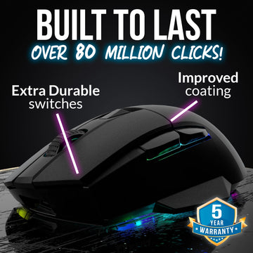  KLIM Blaze Pro Rechargeable Wireless Gaming Mouse with Charging  Dock RGB - New 2023 - High-Precision Sensor and Long-Lasting Battery - Up  to 6000 DPI - Great PC Gaming Mouse Wireless : Video Games
