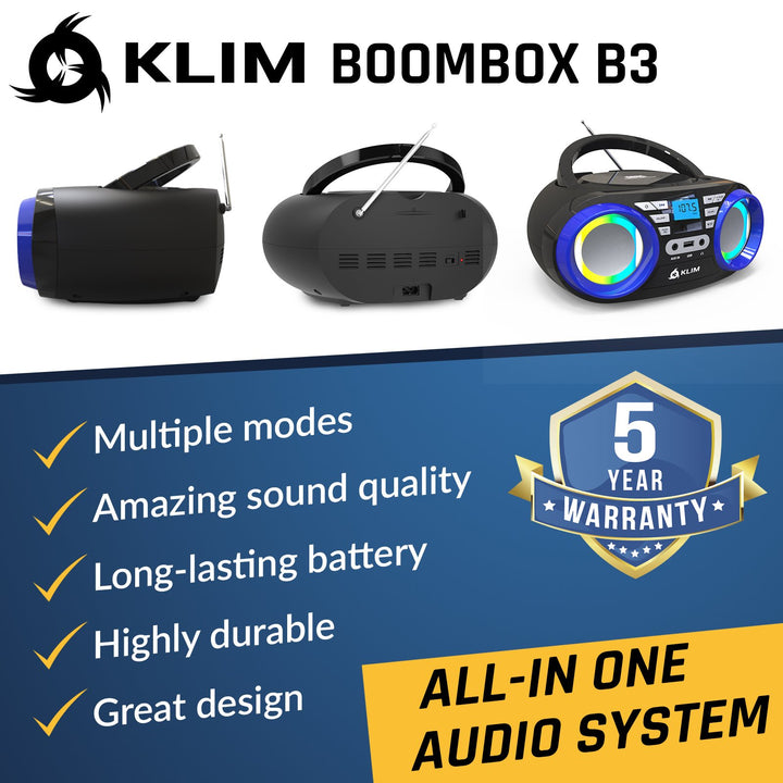 KLIM Boombox B3 Radio CD Player - KLIM Technologies