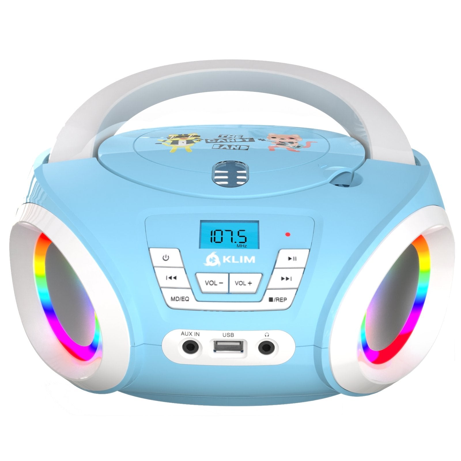 KLIM Candy Radio CD Player for Kids | USB & RGB Lights – KLIM Technologies