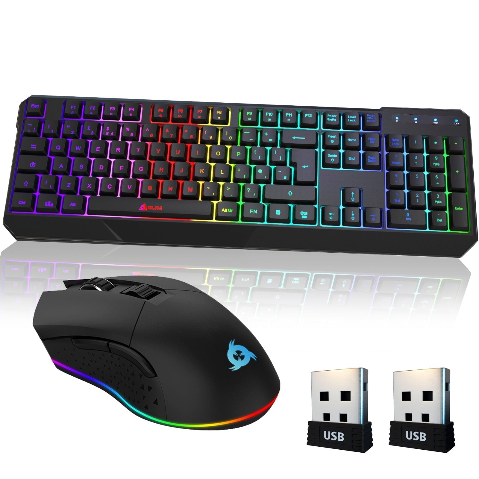 Klambratún★ KLIM Chroma & Blaze - Gaming Wireless Keyboard and Mouse Set