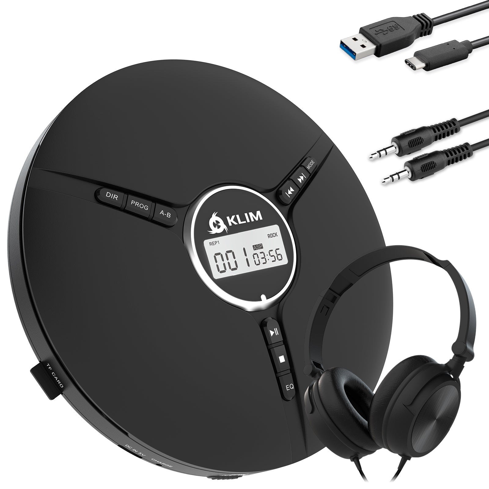 KLIM Discman Portable CD Player with Headphones – KLIM Technologies