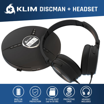 KLIM Discman Portable CD Player with Headphones – KLIM Technologies