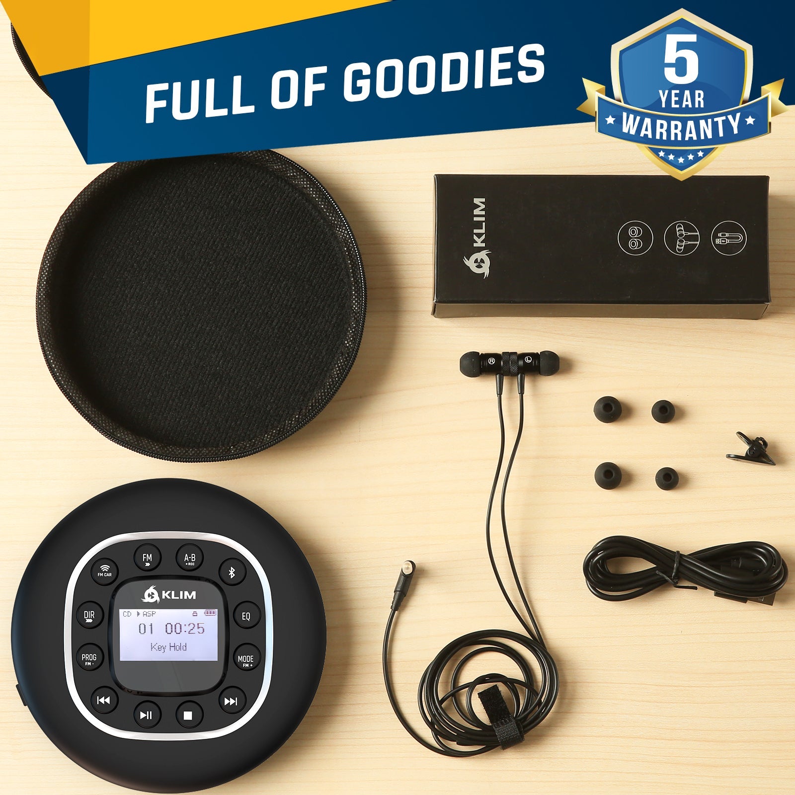 KLIM Journey Portable CD Player SD Card Reader KLIM Technologies