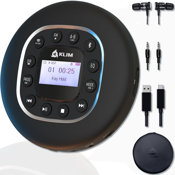 KLIM Speaker Reproductor CD Portátil con Altavoz + Bluetooth – KLIM  Technologies