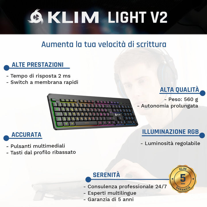 KLIM Light V2 Wireless Gaming Keyboard - KLIM Technologies
