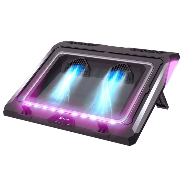 KLIM Ultimate + Refroidisseur PC Portable - 11 à 17 + éclairage RGB + Support  Ordinateur Portable Gaming + Nouveauté 2019 + Ve