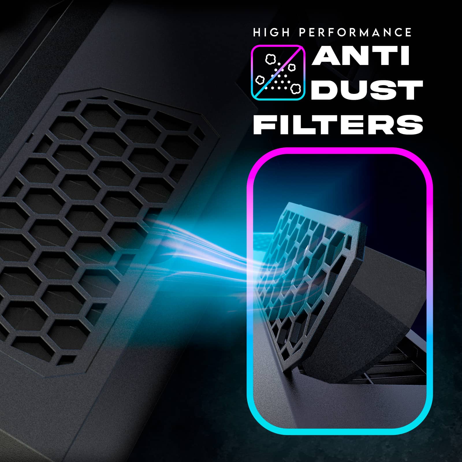 KLIM Mistral Laptop Cooling Pad - New Version 2024 - Powerful Turbo-Fan 4500 RPM Laptop Cooler - Rubber Ring Seal for Maximum Performance - Avoid overheating and protect your KLIM Mistral Laptop Cooling Pad - New Version 2024 - Powerful Turbo-Fan 4500 RPM Laptop Cooler - Rubber Ring Seal for Maximum Performance - Avoid overheating and protect your