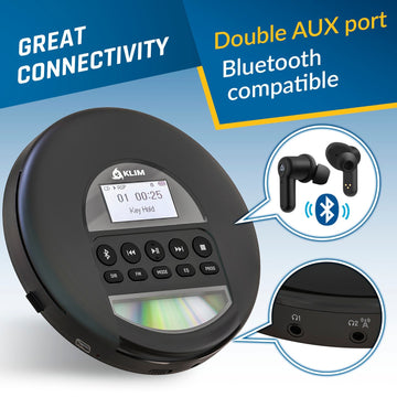 KLIM Nomad Portable CD Player with Bluetooth – KLIM Technologies