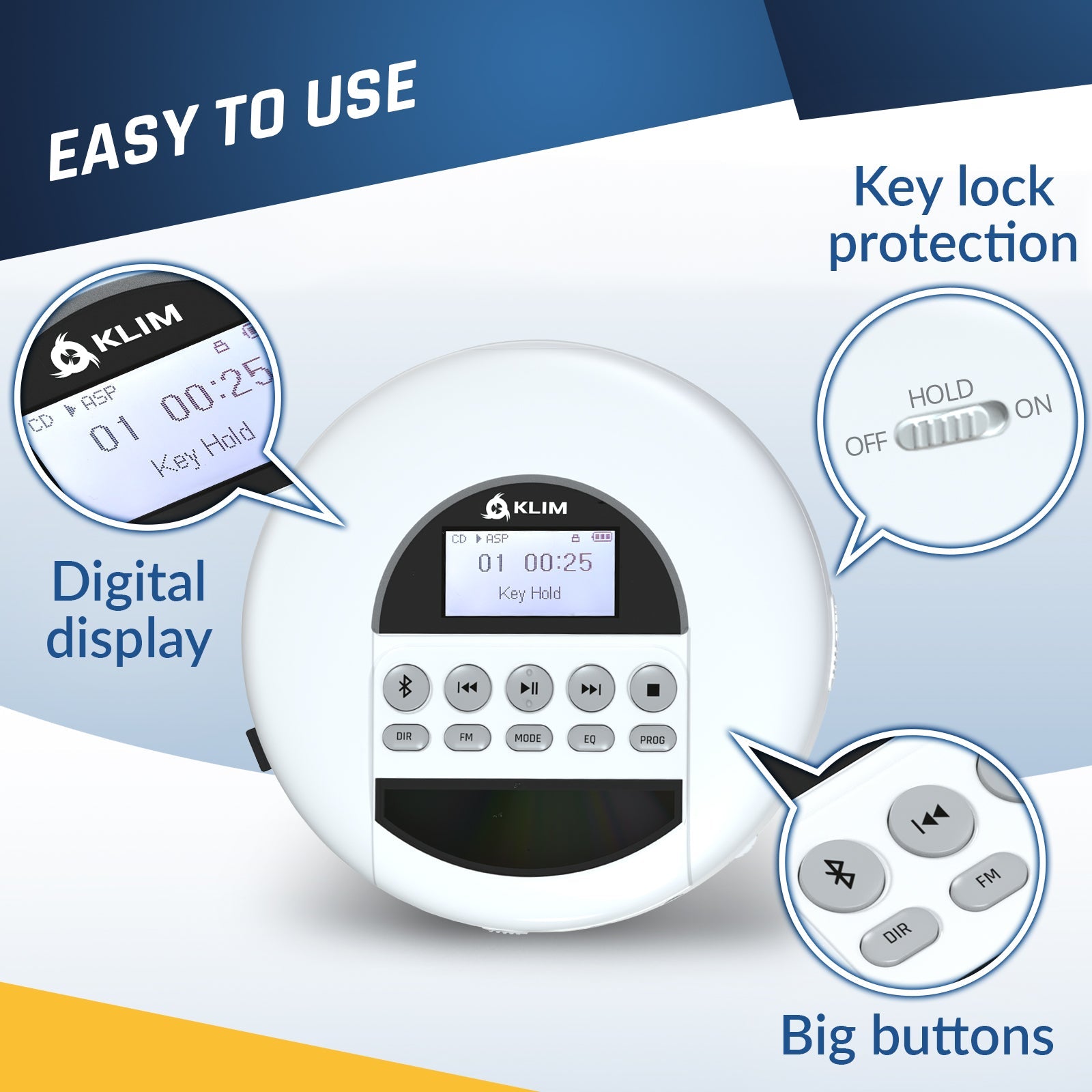 KLIM Nomad Portable CD Player with Bluetooth KLIM Technologies