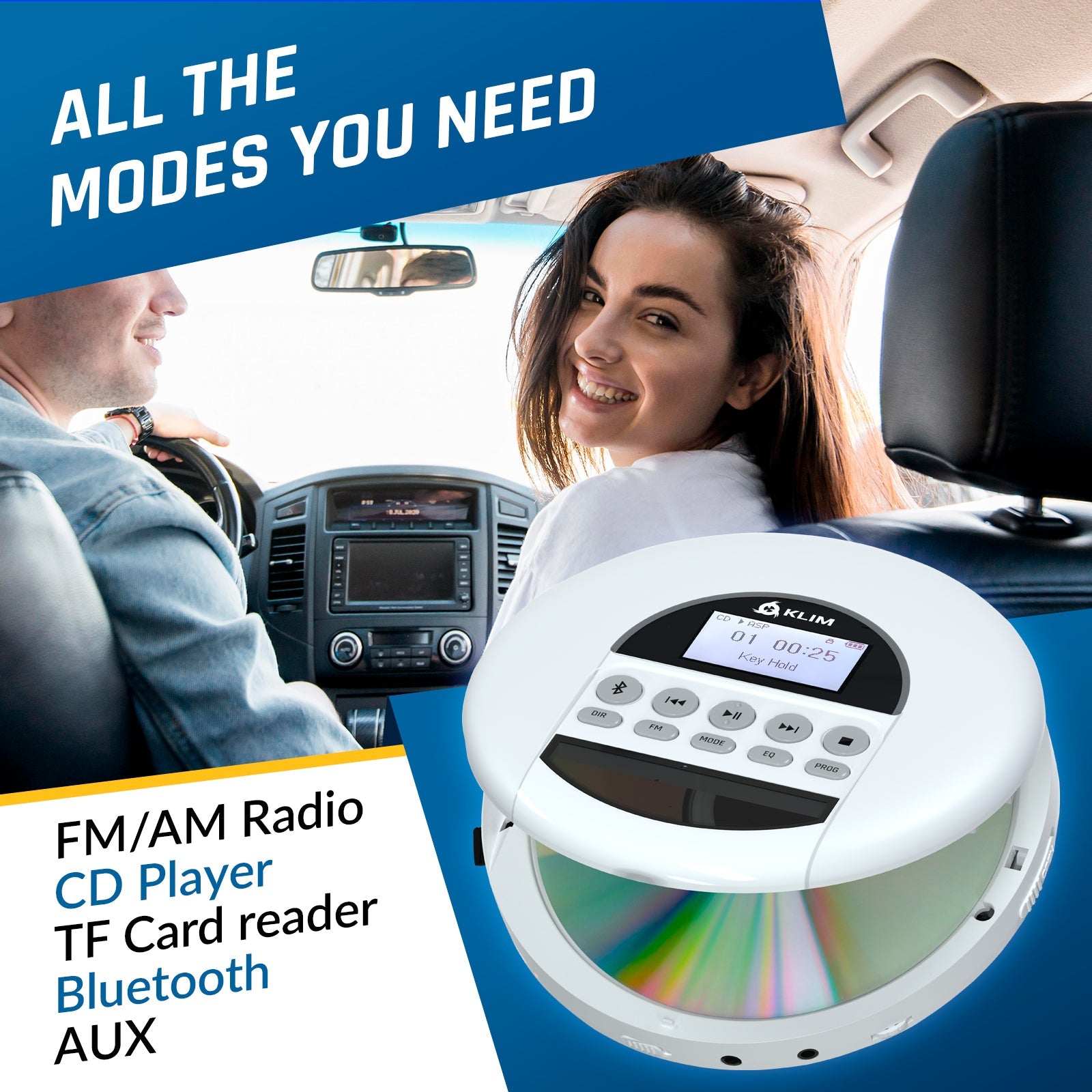 KLIM Nomad Portable CD Player with Bluetooth KLIM Technologies