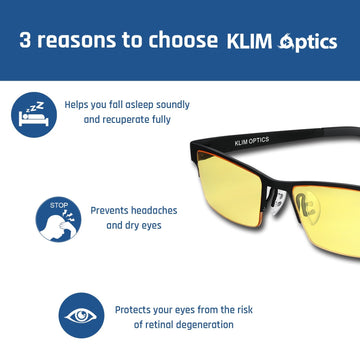 KLIM Optics Anti Blue Light Glasses - Lightweight – KLIM Technologies