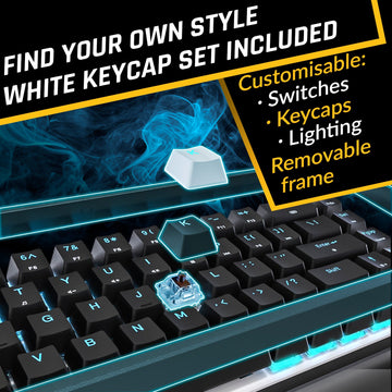 Clavier gaming Bluetooth Or Gamer Wireless, clavier TKL RGB QWERTZ 65%,  touches