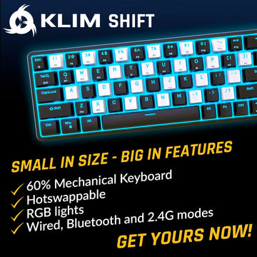 KLIM Shift Wireless 65% Mechanical Gaming Keyboard – KLIM Technologies