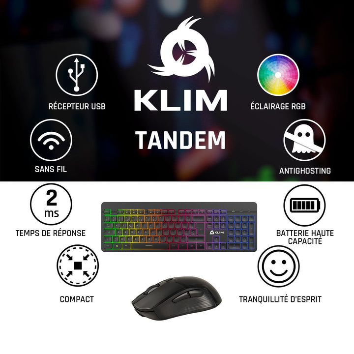 KLIM Tandem Wireless Keyboard and Mouse Set - KLIM Technologies